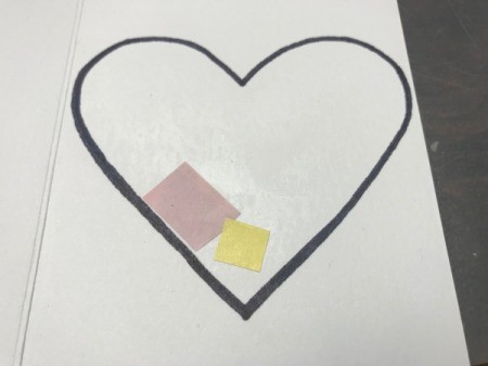 "I Love You To Pieces" Valentine's Day Card -glue down your paper squares inside the heart