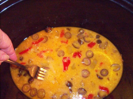 mixing corn starch into pan without chicken