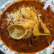 Mexican Chicken Salsa Soup in bowl
