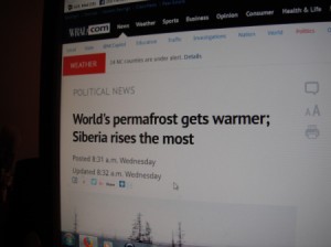 Using Your Computer as a Dictionary - article about permafrost up on screen