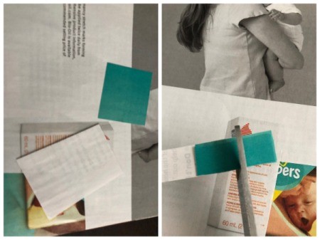 Eye Love You Valentine's Day Art Work - cut out solid color areas in magazines into to random sized square shapes