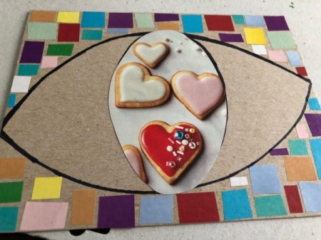 Eye Love You Valentine's Day Art Work - cut out and glue in place