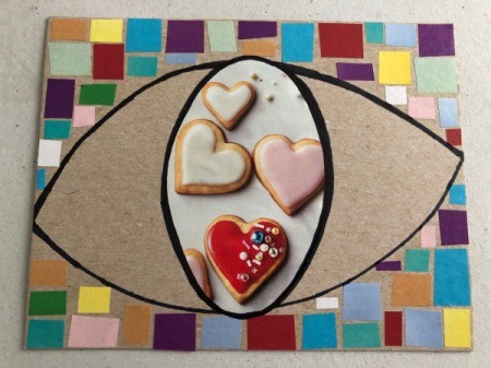 Eye Love You Valentine's Day Art Work - outline the eye and pupil with the marker