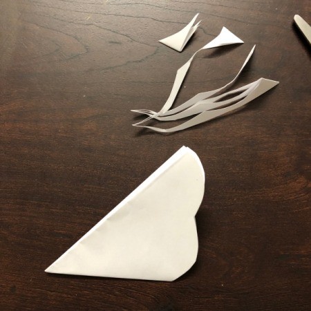 Valentine's Day Decorated Gift Bag - design beginning to be cut