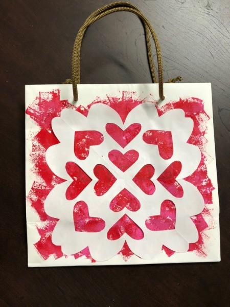 Valentine's Day Decorated Gift Bag - design glued on
