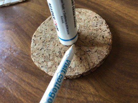 Donut Coasters - trace around a large marker placed in the center to make the hole