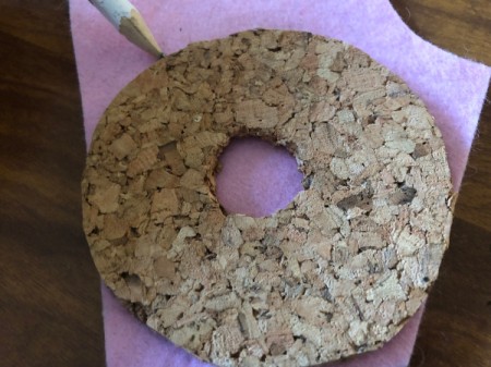 Donut Coasters - place donut on a piece of felt and trace around it