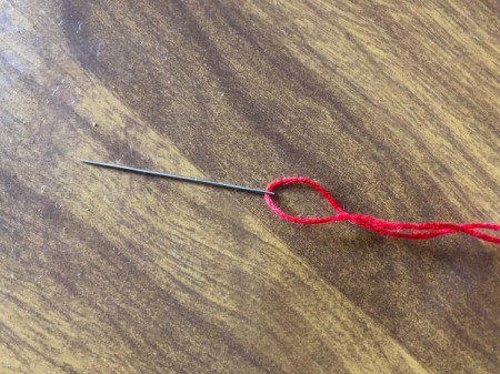 Donut Coasters - thread a needle with embroidery floss