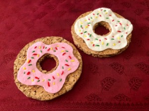 Donut Coasters - two donut shaped coasters