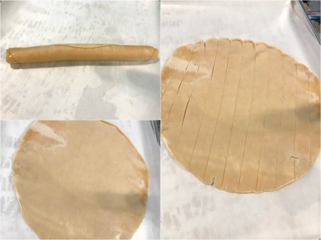 pie dough spread out and cut