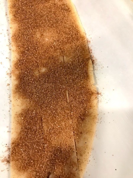 Cinnamon Sugar spred on dough