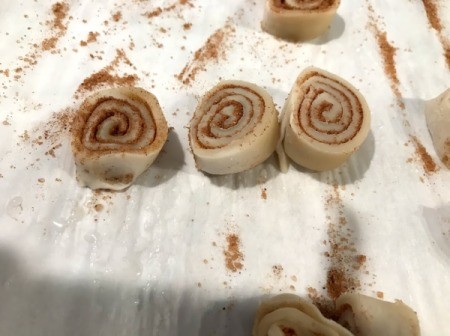 cut unbaked Cinnamon Sugar Cookies