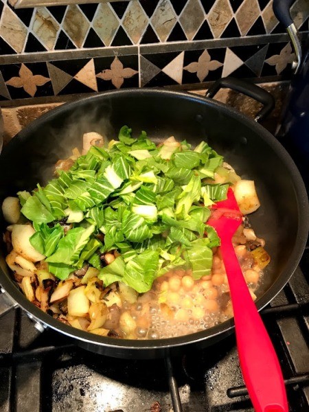 added Bokchoy leaves