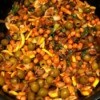 Chickpeas, Olives and Bokchoy in pan