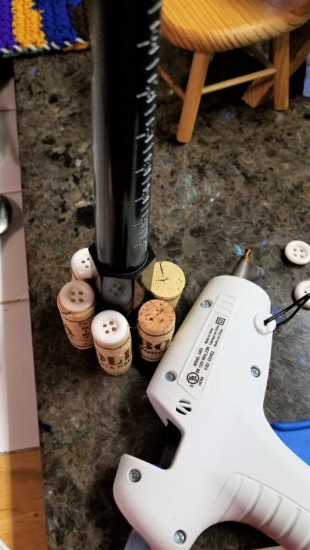 Support a Ring Mandrel with Corks - allow glue to dry