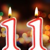 The number 11 birthday candle.