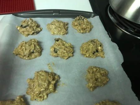 Breakfast Cookies dough on baking tray