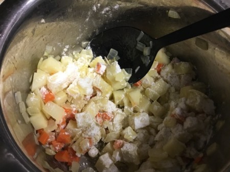 flour added to veggies