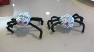 Foil Spiders - two spiders next to each other