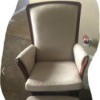 Rocker Glider Sits Too Far Back When Not in Use - white upholstered glider with wood trim