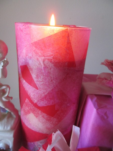 Homemade Mod Podge - glue your tissue squares on adding mod podge as needed