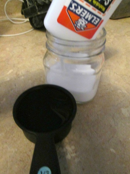 Homemade Mod Podge - pour glue into the jar
