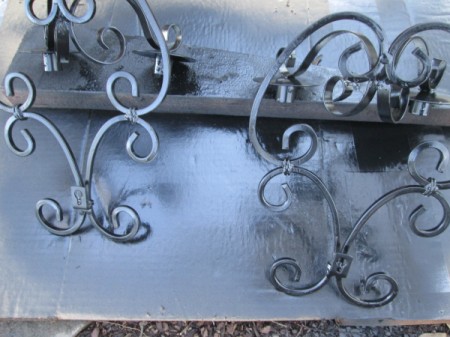 Decorative Outdoor Solar Sconces - spray painted, final color is black
