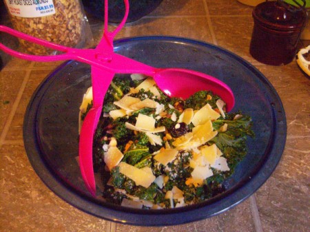mixing Kale Salad