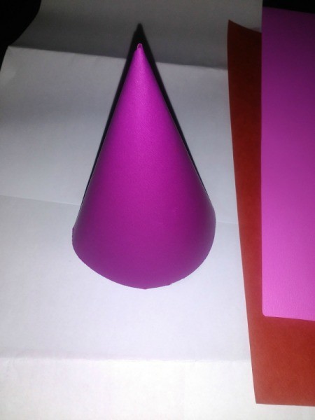 Making a Paper Valentine Tree - make a paper cone and set it aside for later