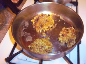 Cooking oatmeal as pancakes.