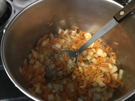 saute'ing carrots and onions