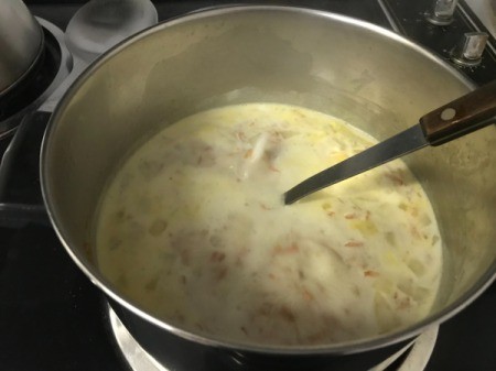 heating to thicken Chowder