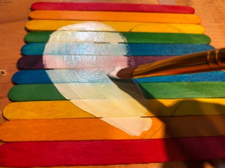 Hand Painted Popsicle Stick Puzzle - fill in with paint