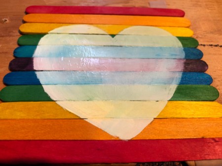 Hand Painted Popsicle Stick Puzzle - allow to dry