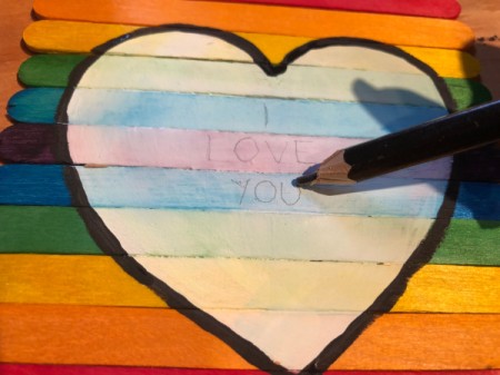 Hand Painted Popsicle Stick Puzzle - add other images or text in light pencil