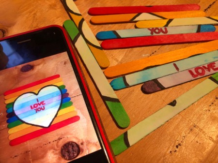 Hand Painted Popsicle Stick Puzzle - mix the pieces around and give the recipient the photo image to use to reassemble