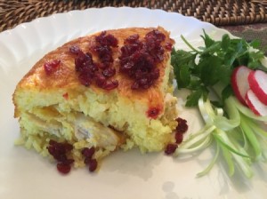 Rice Cake with Chicken on plate