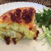 Rice Cake with Chicken on plate