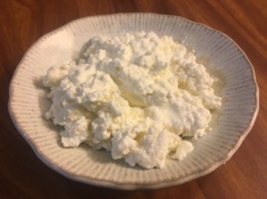 Homemade Cottage Cheese on plate
