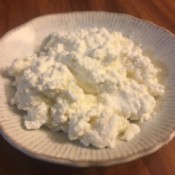 Homemade Cottage Cheese on plate