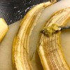 A banana peel removed from the fruit.