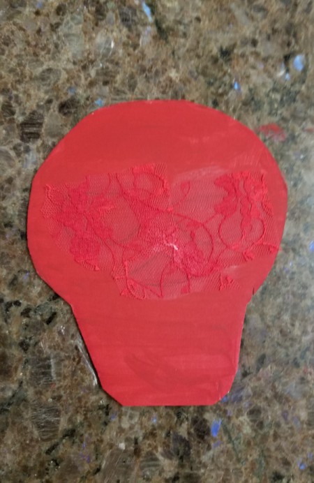 Crocheted Sugar Skull - glue on lace to cover eyes and nose area