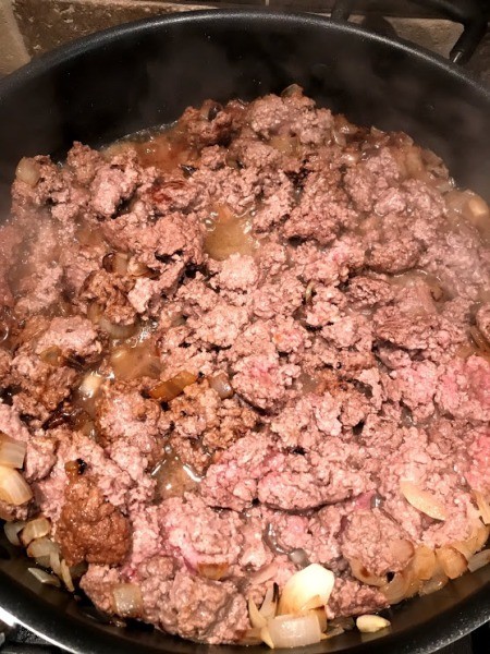 cooking ground beef