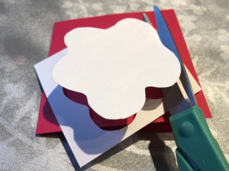 "I Knead You" Card - freehand cut a blob of dough from the white paper (smaller than the card front)