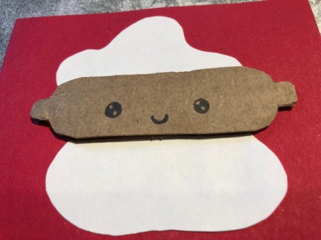 "I Knead You Card" - eyes and mouth drawn