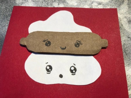 "I Knead You" Card - add eyes and mouth to the dough, here the eyes have a shocked look