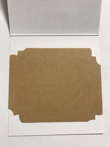 Redesigned Greeting Card - similar piece of kraft paper cut for the inside