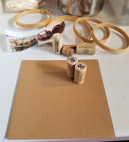 Simple Wine Cork Trivet - measure cardboard insert and cut to size, or use a piece of recycled cardboard or a sheet of cork