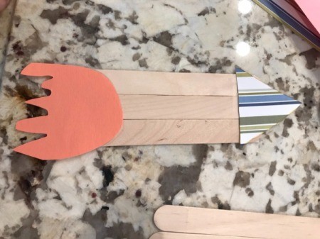 Rocketship Valentine's Day Gifts - nose and flames taped on