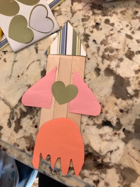 Rocketship Valentine's Day Gifts - add heart stickers to the center between wings for a Valentine's Day feel